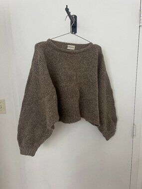 Atelier Delphine Balloon Sleeve Alpaca Sweater in Fawn